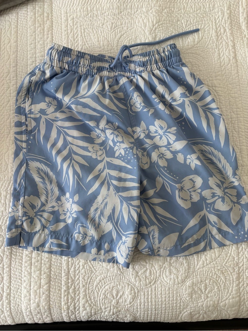 C&C California Light Blue and White Floral Swim Shorts